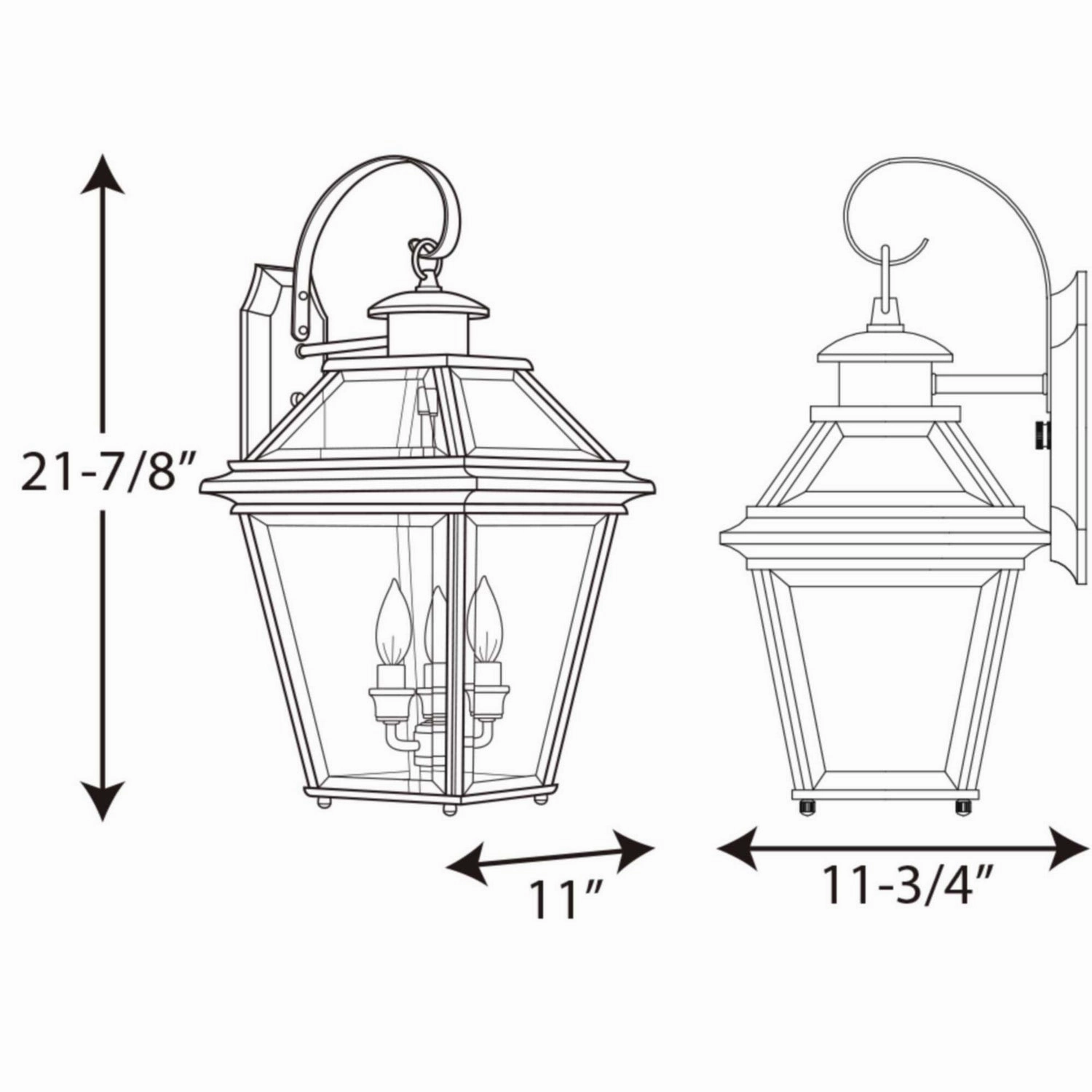 Burlington Three Light Wall Lantern Antique Bronze
