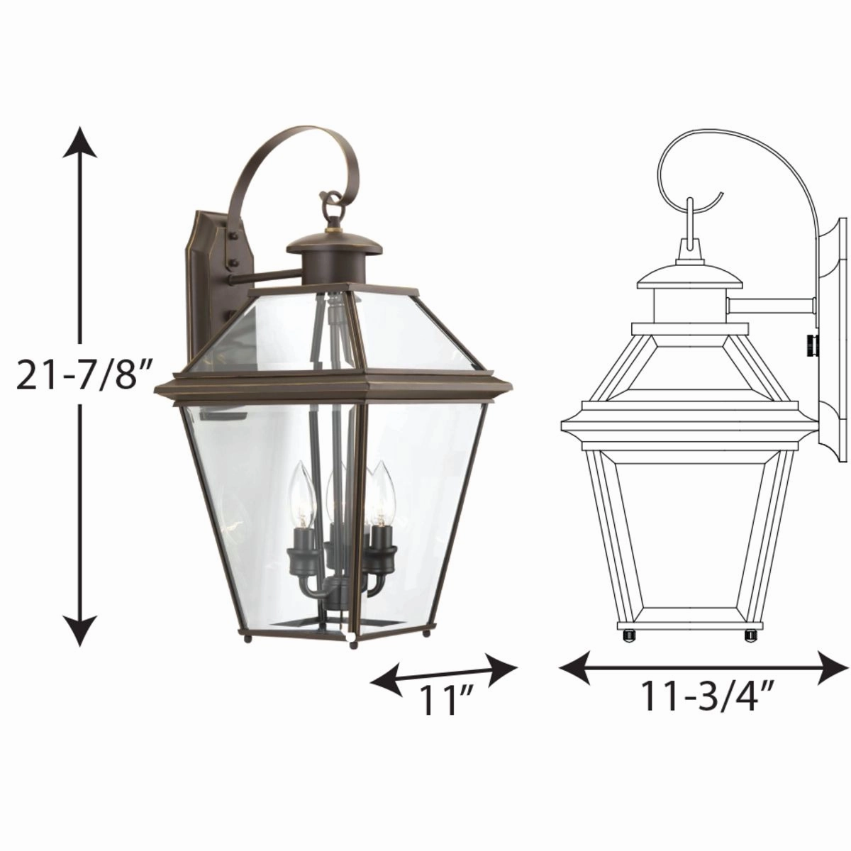 Burlington Three Light Wall Lantern Antique Bronze