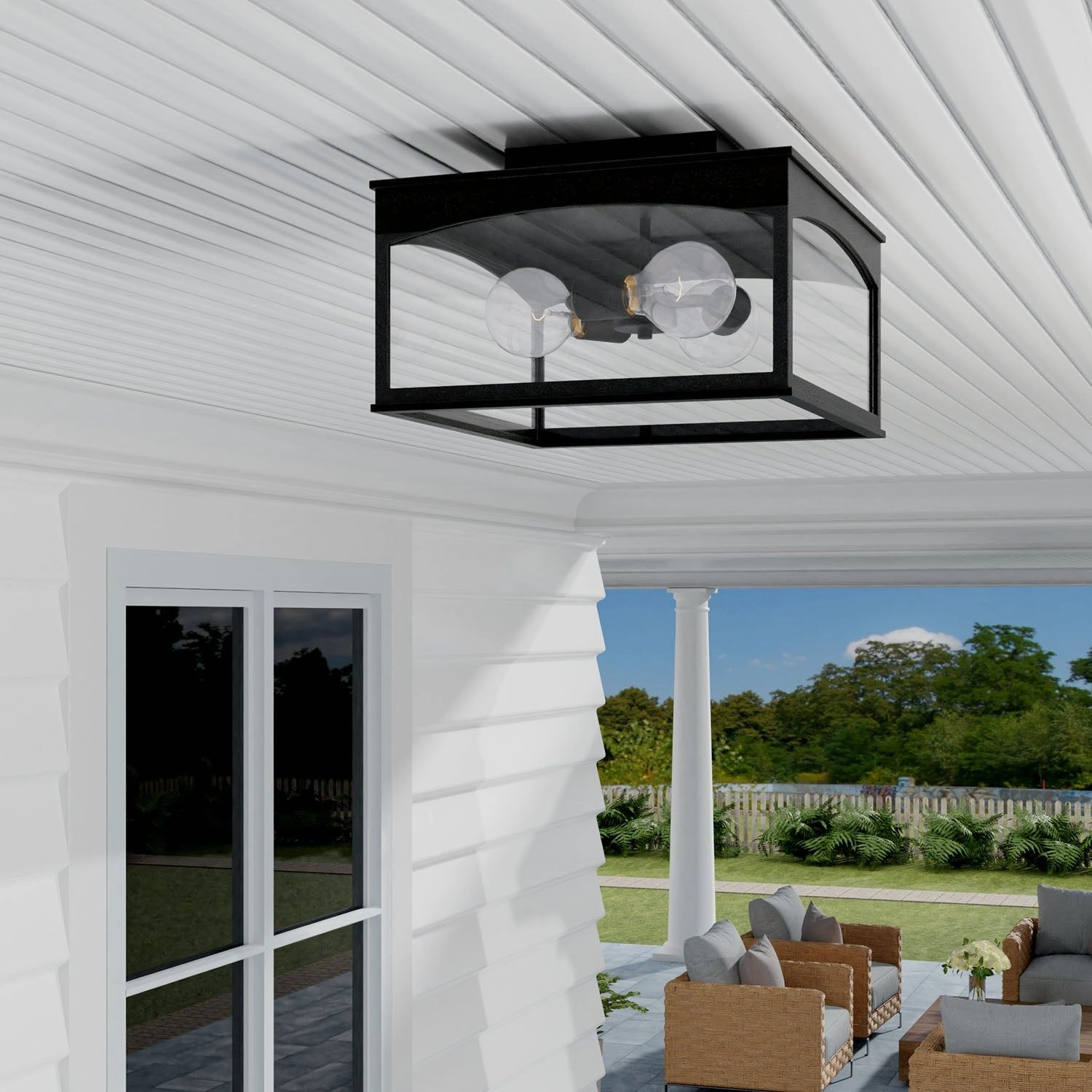 Burton 3-Light Outdoor Flush Mount