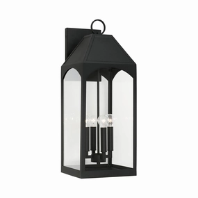 Burton Four Light Outdoor Wall Lantern BlackOutdoor wall sconces with motion sensor