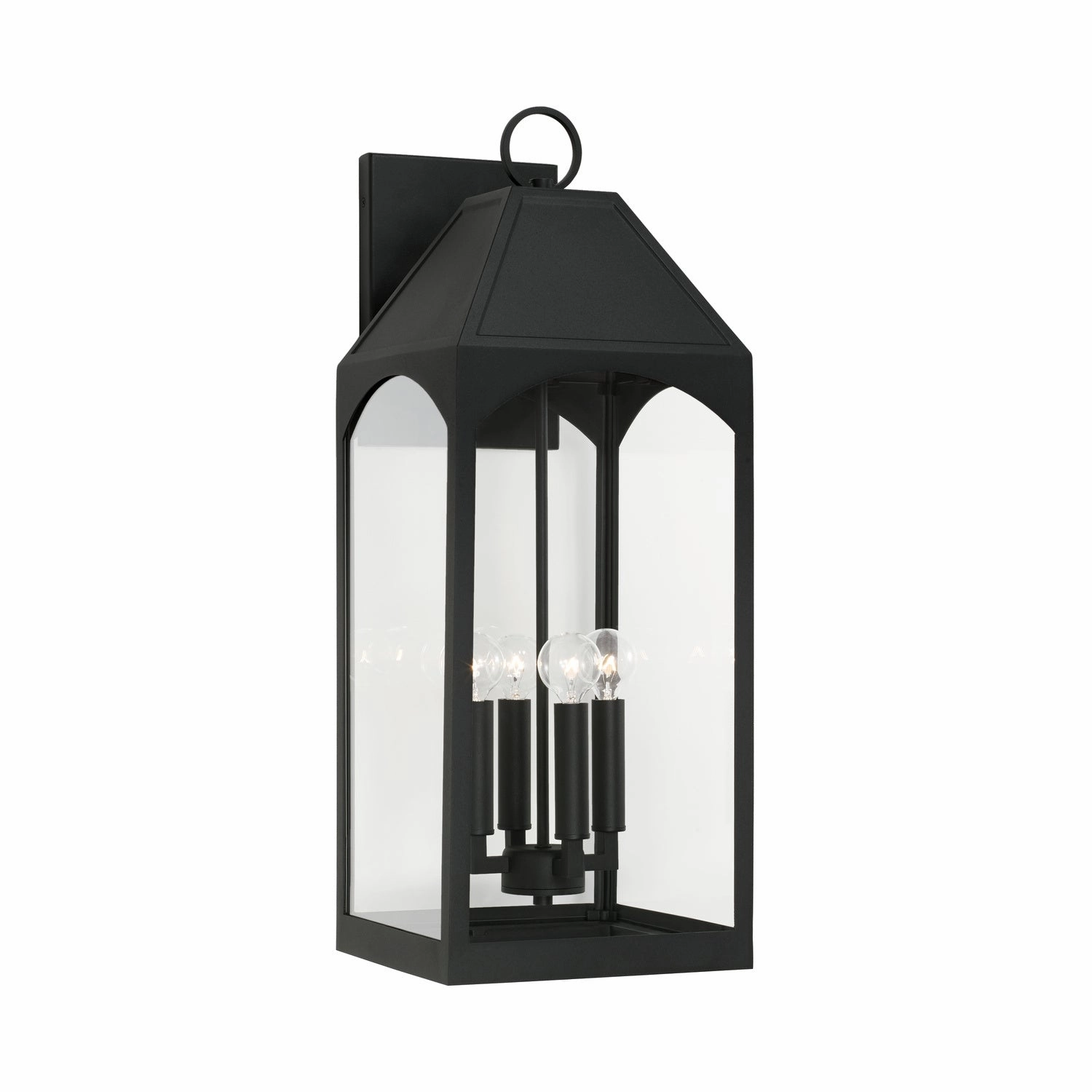 Burton Four Light Outdoor Wall Lantern BlackOutdoor wall sconces with motion sensor