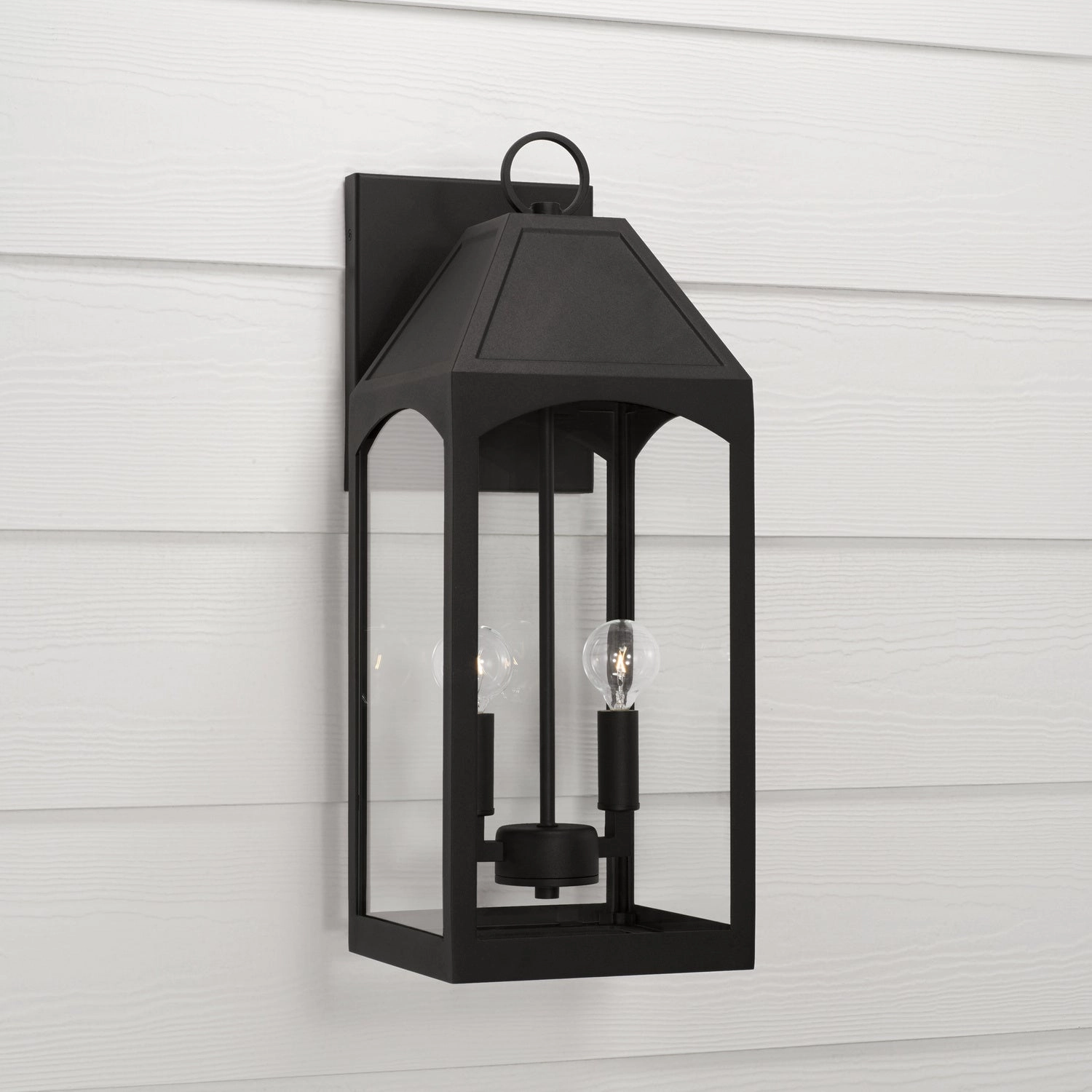Burton Two Light Outdoor Wall Lantern Black