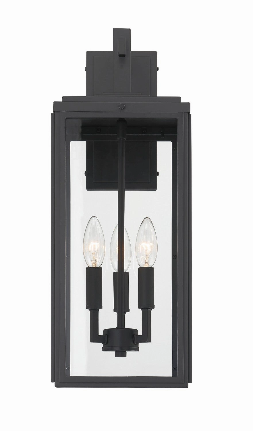 Byron Three Light Outdoor Wall Sconce Matte BlackOutdoor wall sconces with motion sensor