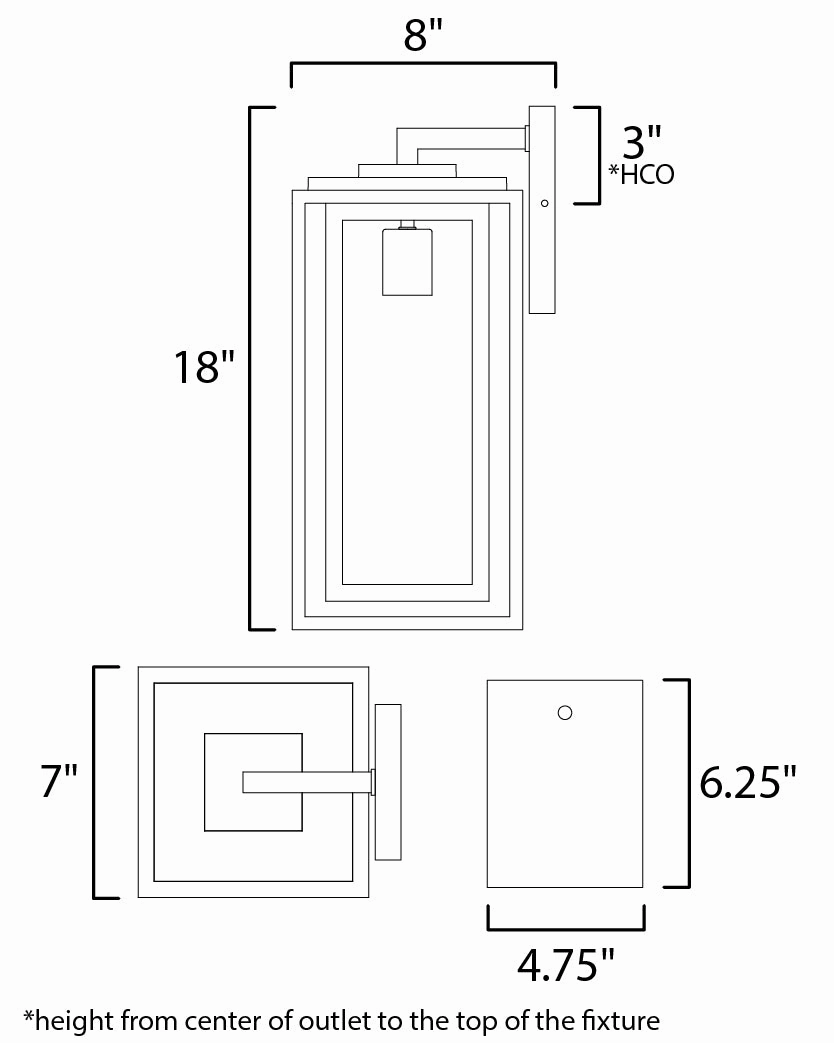 Cabana One Light Outdoor Wall Sconce Black