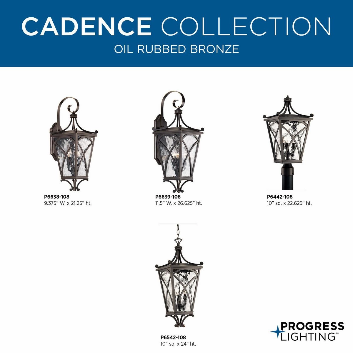 Cadence Three Light Wall Lantern Oil Rubbed Bronze