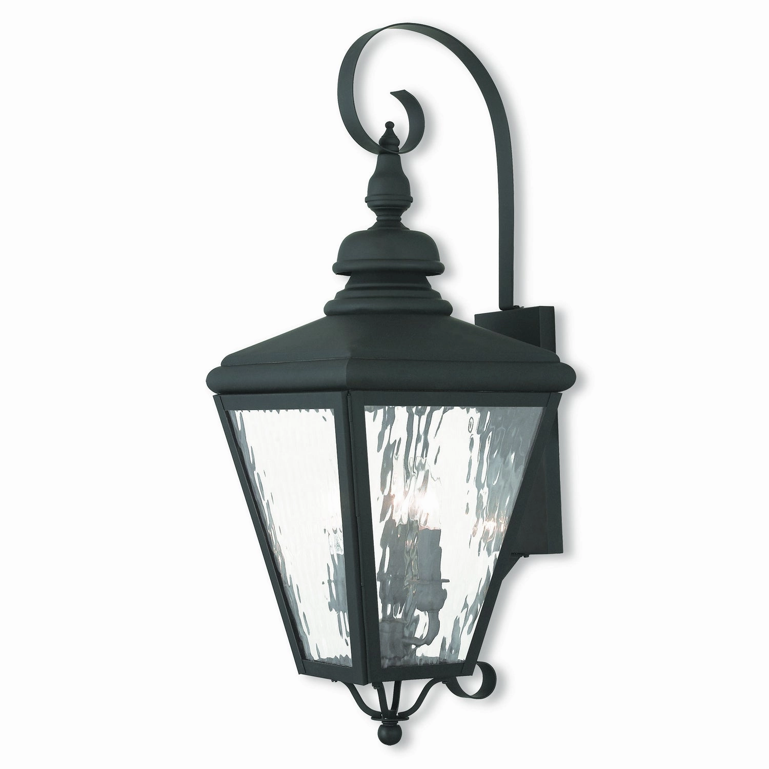 Cambridge Three Light Outdoor Wall Lantern BlackOutdoor wall sconces with motion sensor