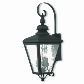Cambridge Three Light Outdoor Wall Lantern BlackOutdoor wall sconces with motion sensor