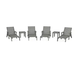 Captain Chaise 6-Piece Set with Armsoutdoor patio dining furniture set