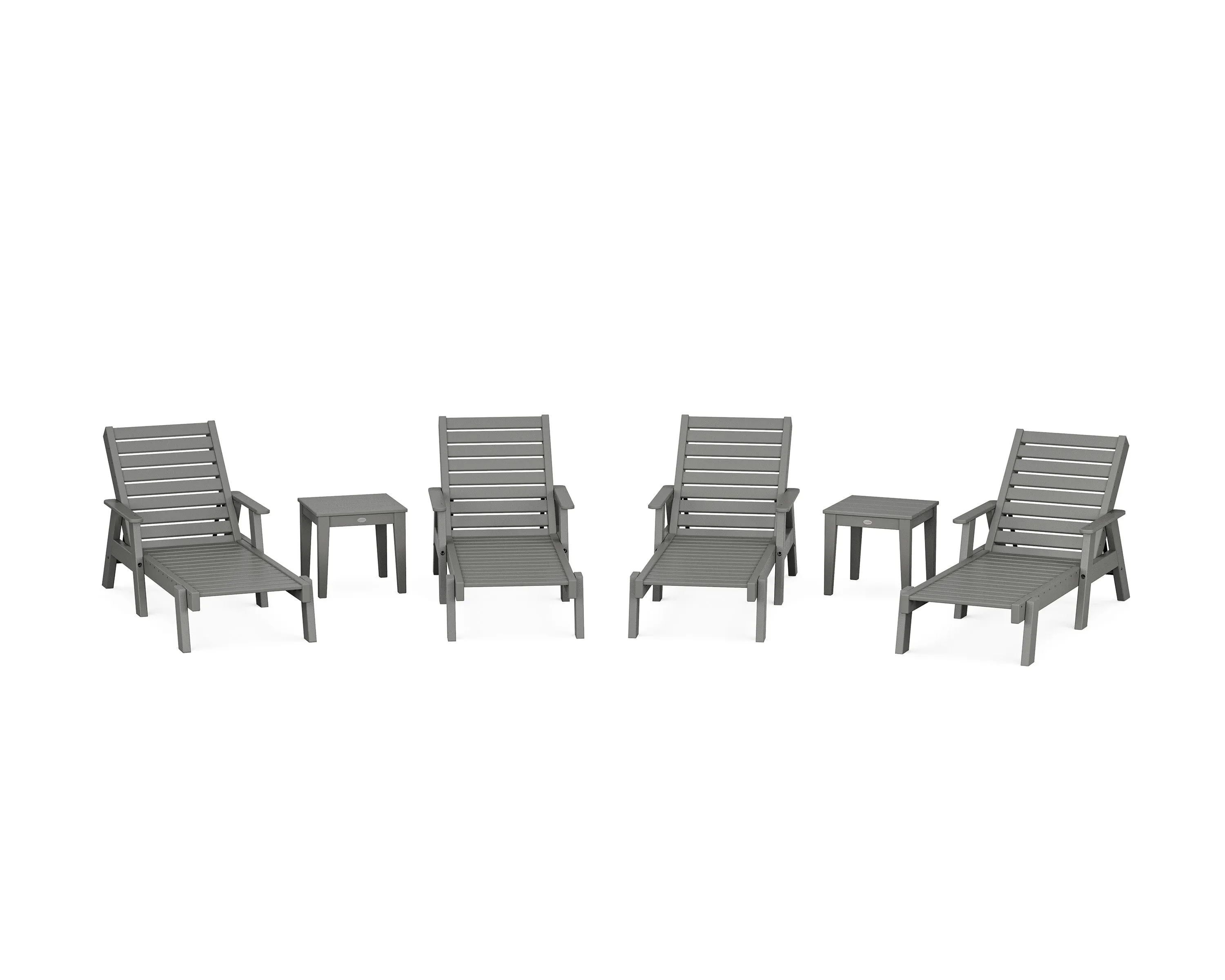Captain Chaise 6-Piece Set with Armsoutdoor patio dining furniture set