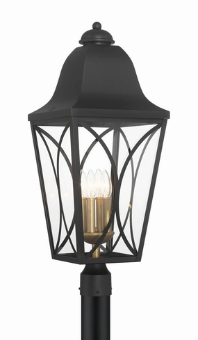 Cardigan Four Light Outdoor Post Lantern Sand Coal Black & Olden BrassOutdoor wall sconces with motion sensor