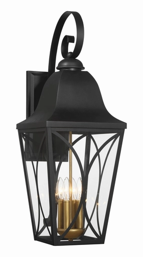 Cardigan Four Light Outdoor Wall Mount Sand Coal Black & Olden BrassOutdoor wall sconces with motion sensor