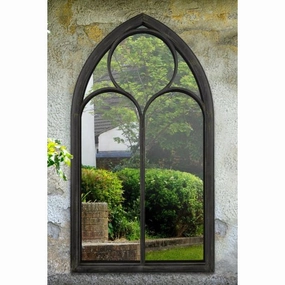 Carrington Chapel Arch Large Black Garden Mirror 150 x 81 CMwaterproof decorative outdoor mirror
