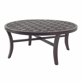 Castelle 42" Round Classical Cast Top Coffee Tableoutdoor coffee table for patio or lounge