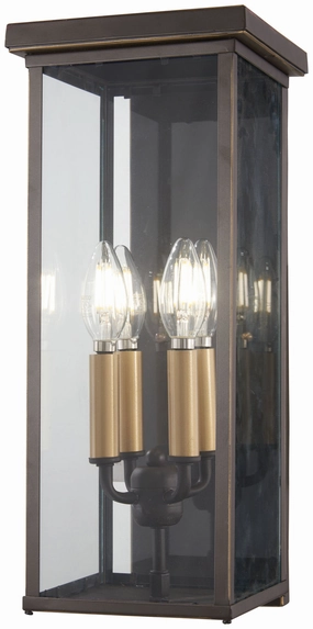 Casway Four Light Pocket Lantern Oil Rubbed Bronze W/ Gold HighOutdoor wall sconces with motion sensor