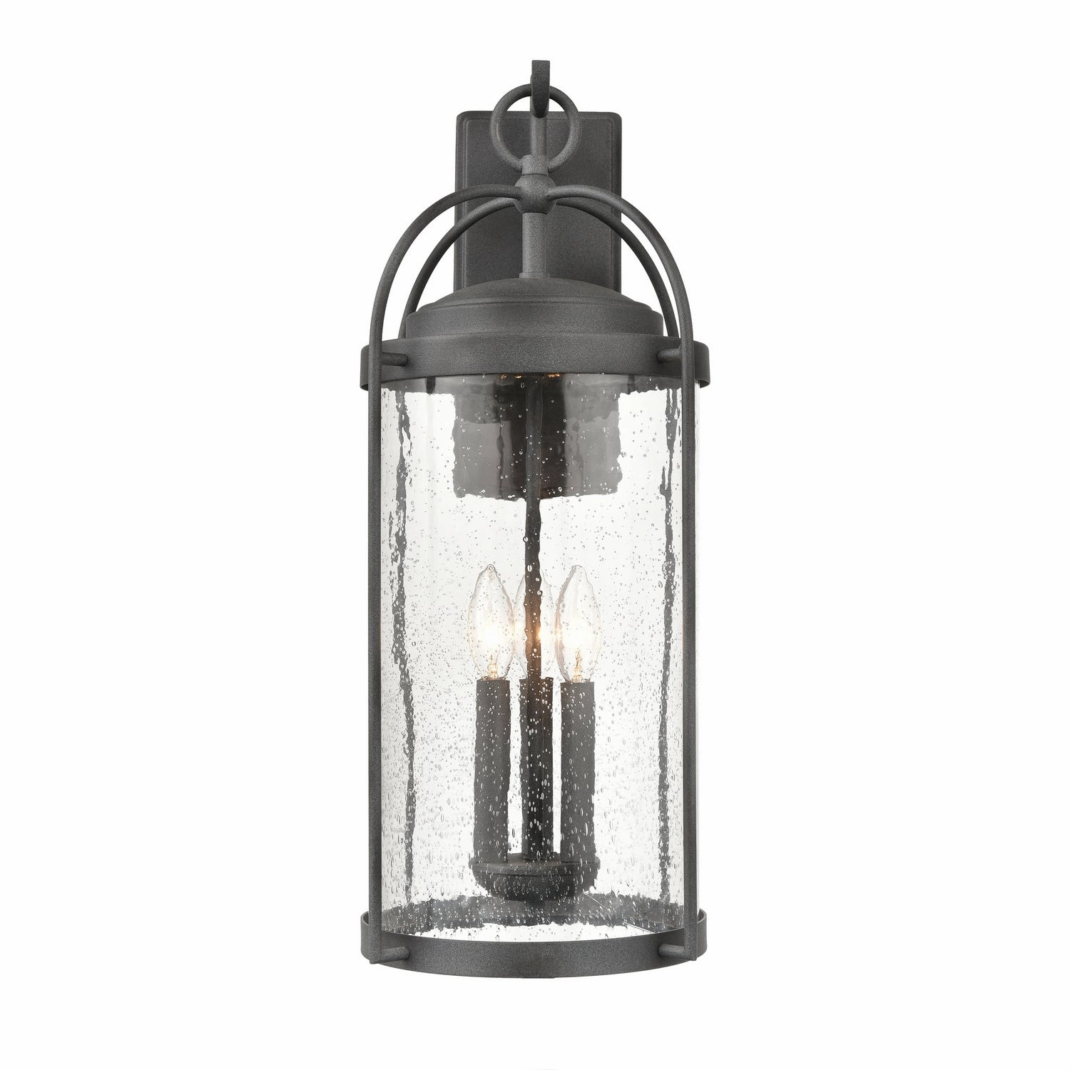 Catalonia Three Light Outdoor Wall Sconce Distressed ZincOutdoor wall sconces with motion sensor