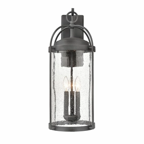 Catalonia Three Light Outdoor Wall Sconce Distressed ZincOutdoor wall sconces with motion sensor
