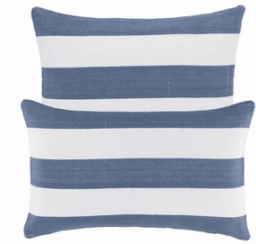 Catamaran Outdoor Pillow - Denim & Whitewaterproof outdoor throw pillow