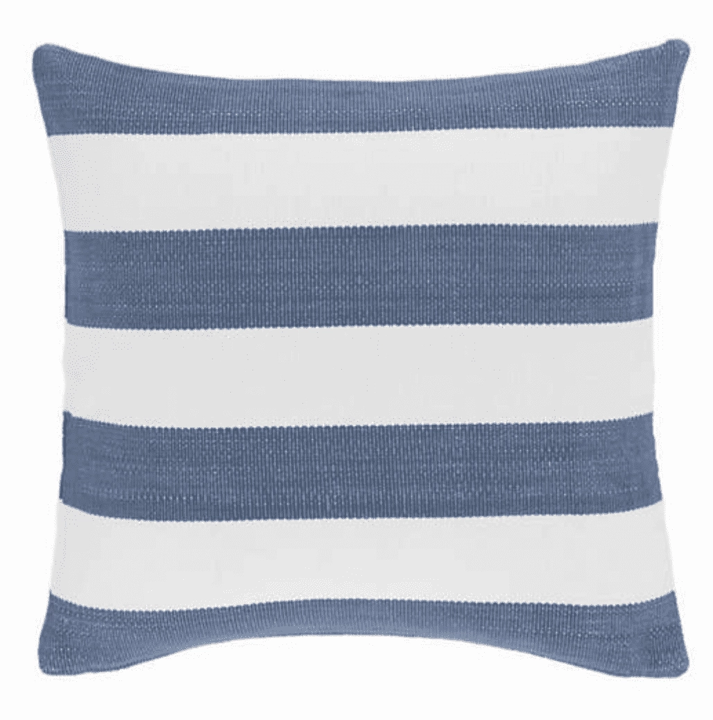 Catamaran Outdoor Pillow - Denim & White