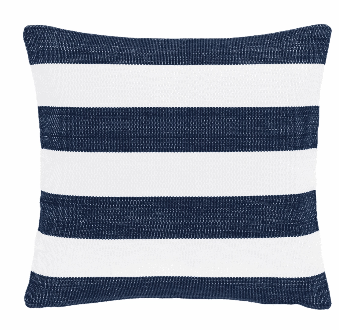 Catamaran Outdoor Pillow - Navy & White