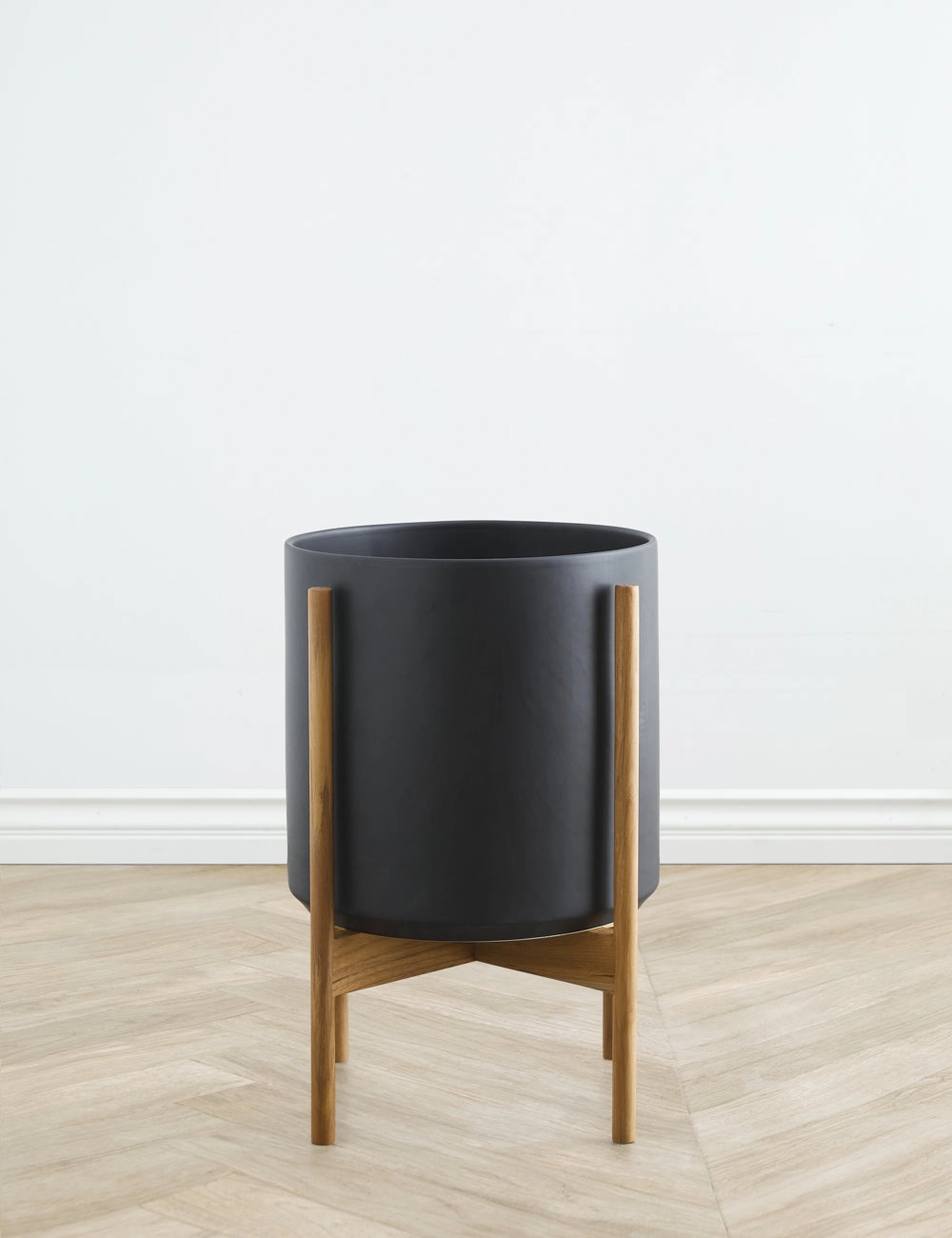 Ceramic Planter Pot   Teak Stand by LBE Design
