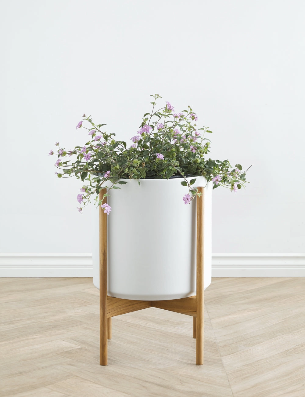 Ceramic Planter Pot   Teak Stand by LBE Design
