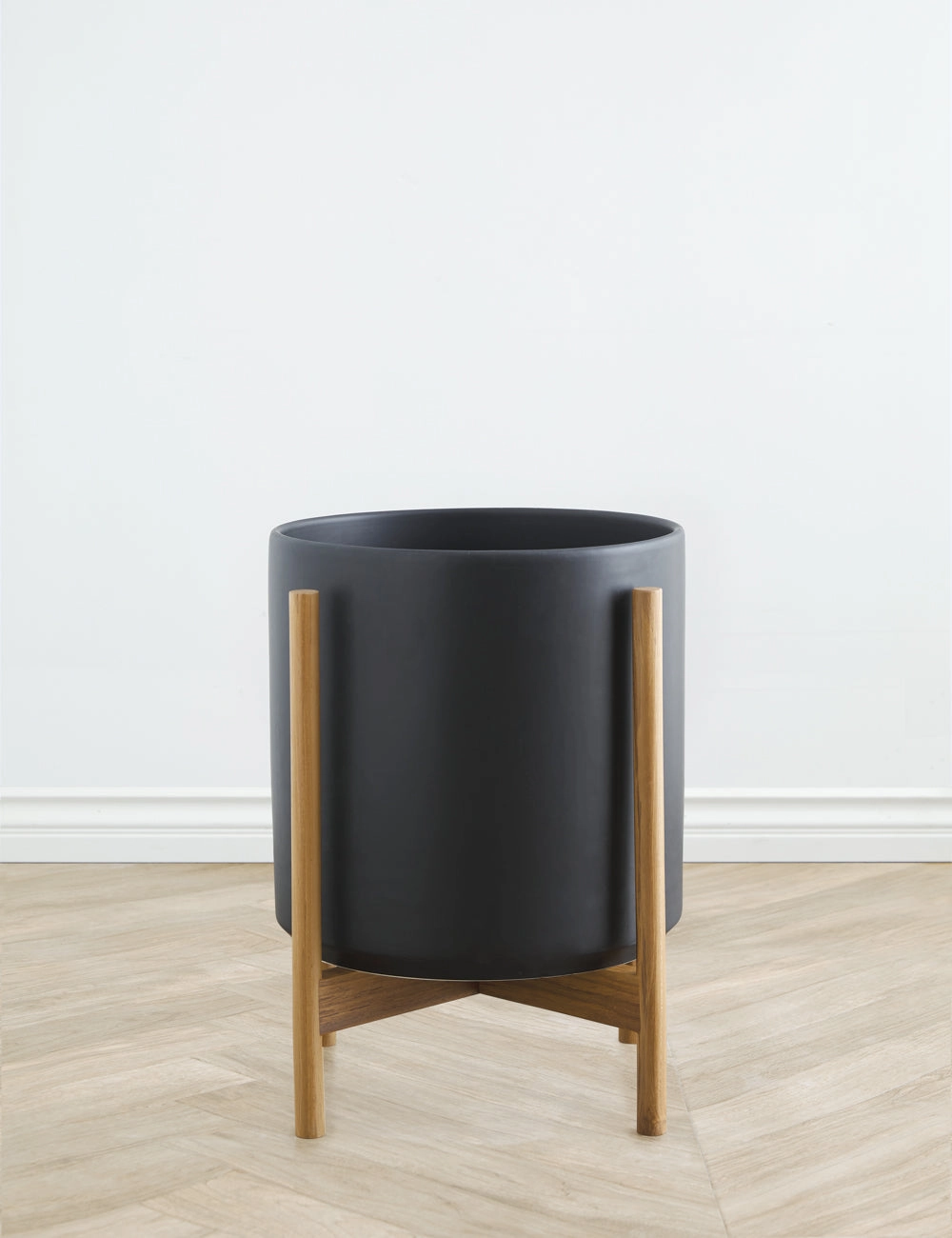 Ceramic Planter Pot   Teak Stand by LBE Design