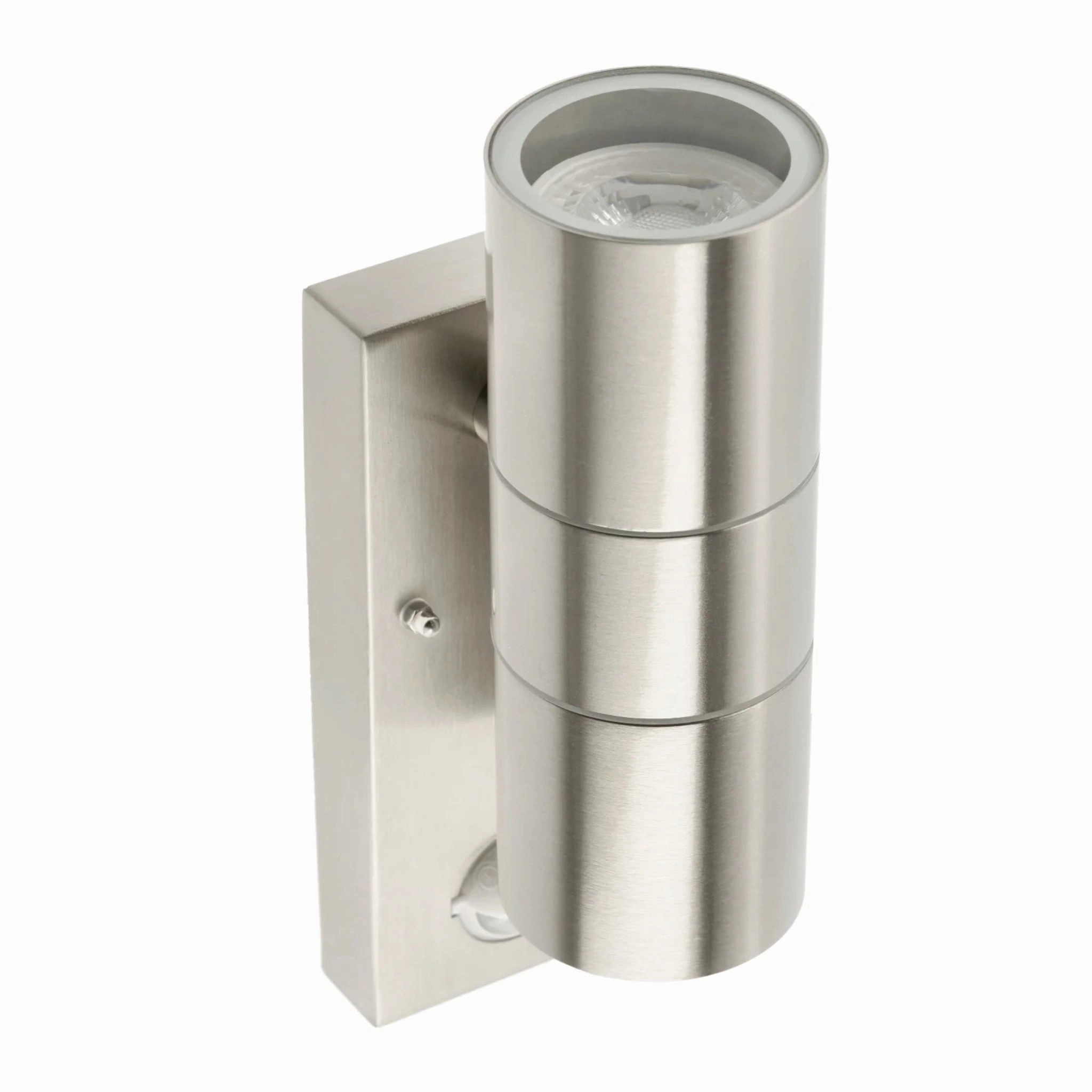 CGC ALESHA Stainless Steel GU10 Up and Down Outdoor Wall Light IP44 with PIR Motion Sensor