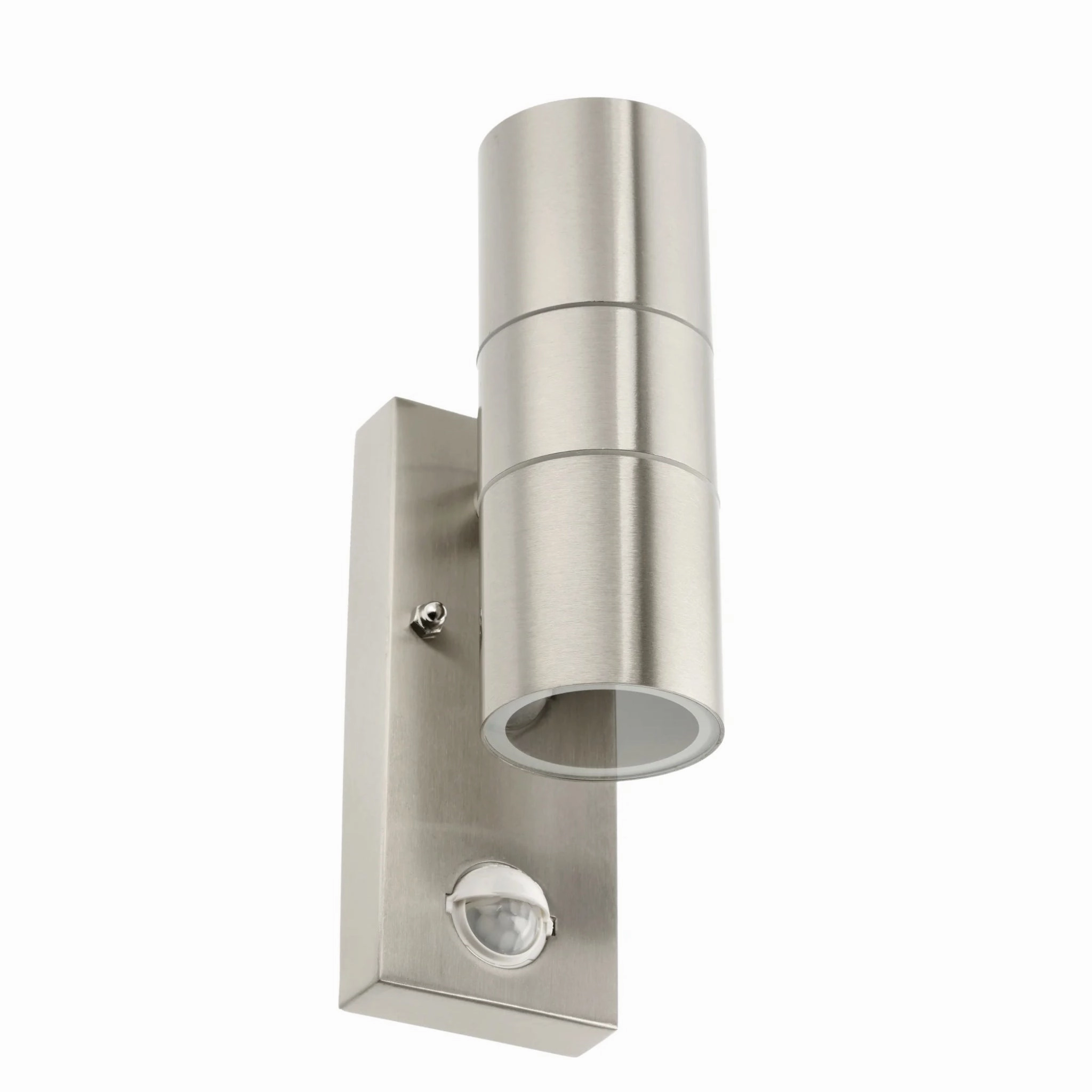 CGC ALESHA Stainless Steel GU10 Up and Down Outdoor Wall Light IP44 with PIR Motion Sensor