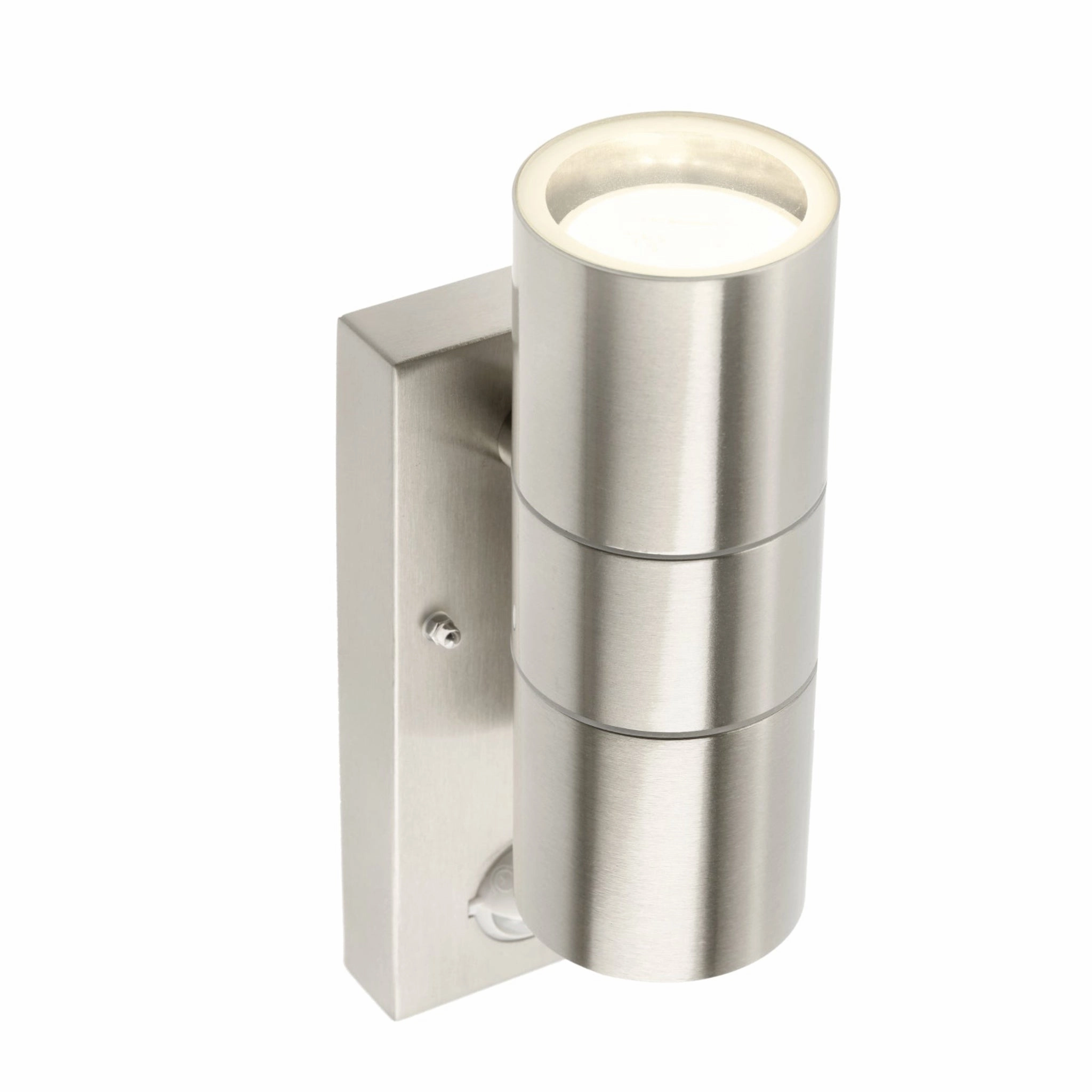 CGC ALESHA Stainless Steel GU10 Up and Down Outdoor Wall Light IP44 with PIR Motion Sensor