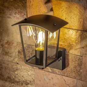 CGC ALLY Black E27 Outdoor Wall Light Lantern Clear Diffuser IP44 UpOutdoor wall sconces with motion sensor