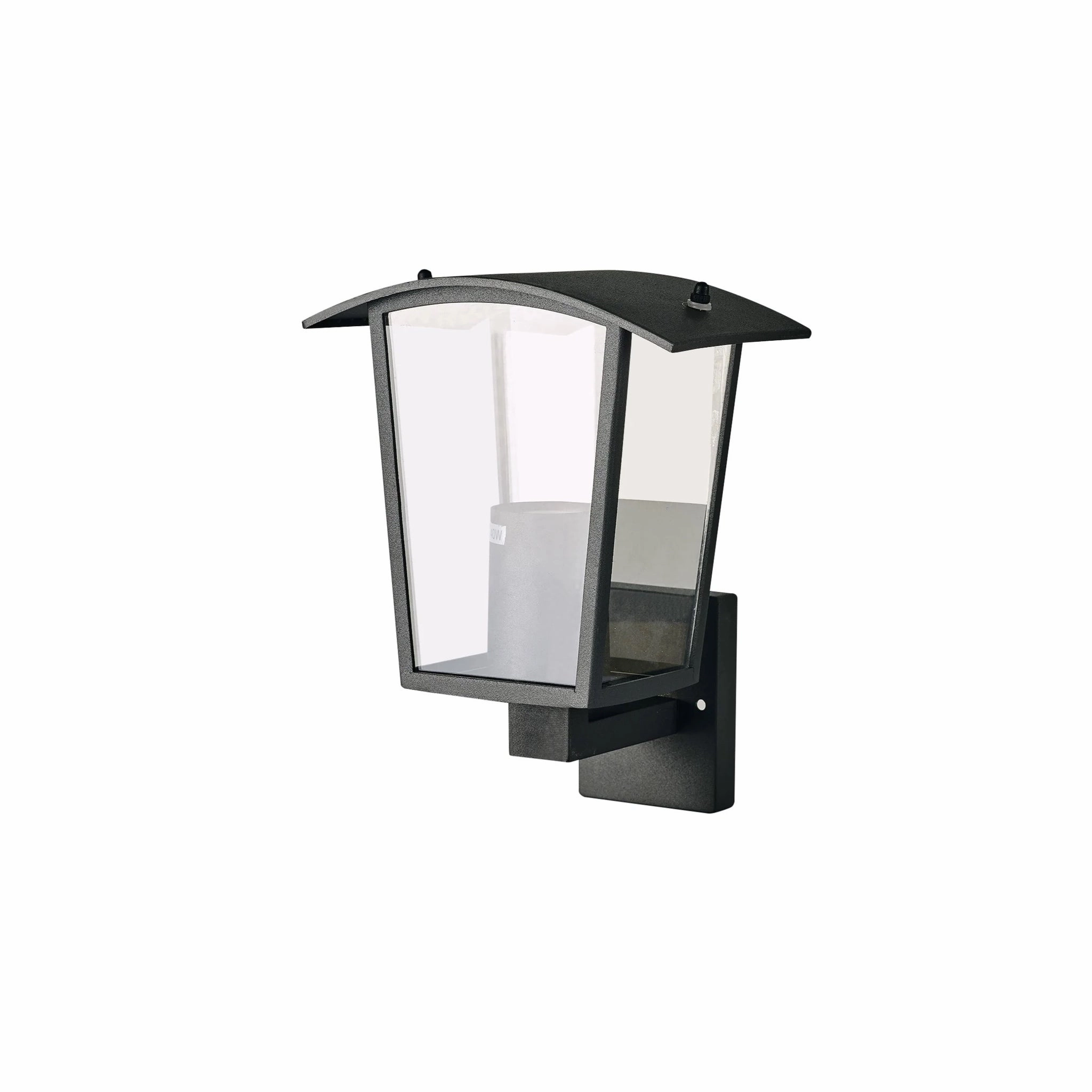 CGC ALLY Black E27 Outdoor Wall Light Lantern Clear Diffuser IP44 Up