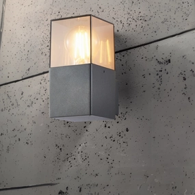 CGC AMARA Anthracite Dark Grey Outdoor Wall Light with Smoked Diffuser IP44 E27Outdoor wall sconces with motion sensor