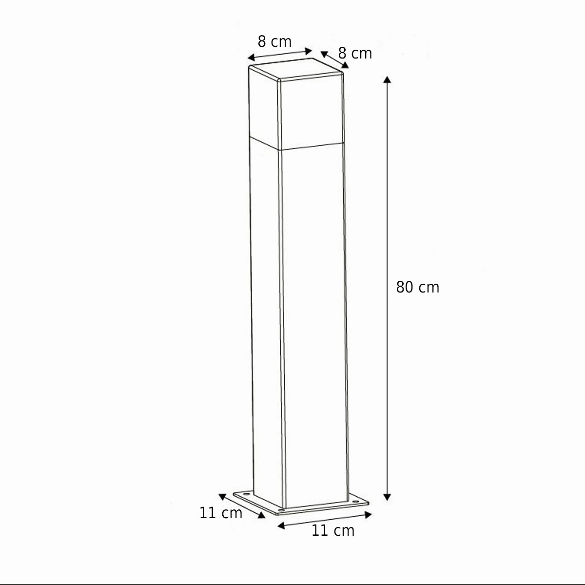 CGC AMARA Dark Grey & White Square Outdoor Large Post Light