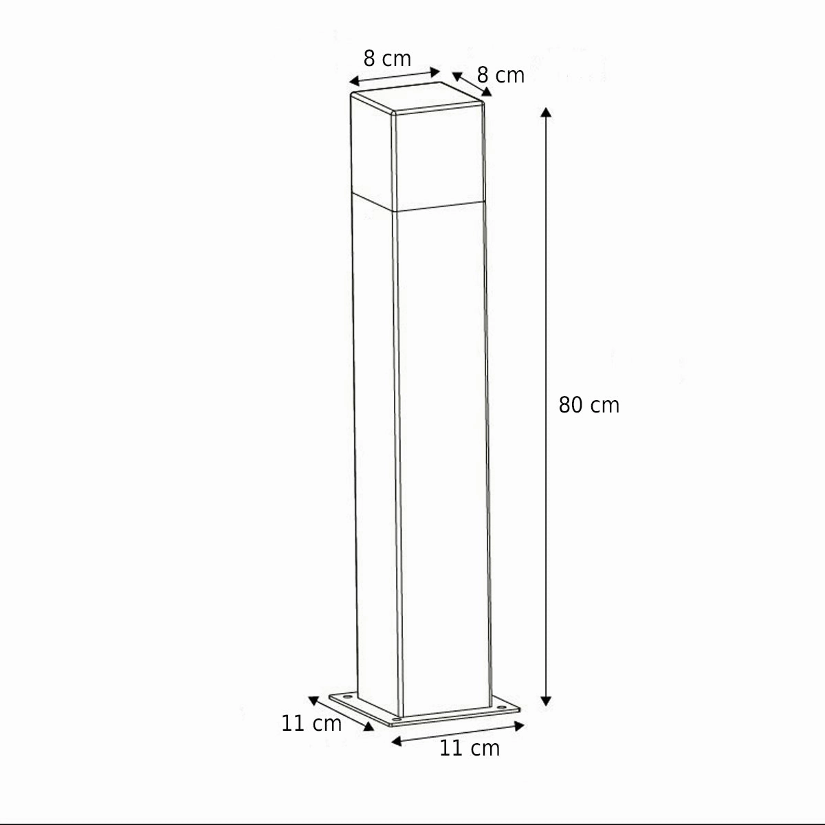 CGC AMARA Dark Grey & White Square Outdoor Large Post Light