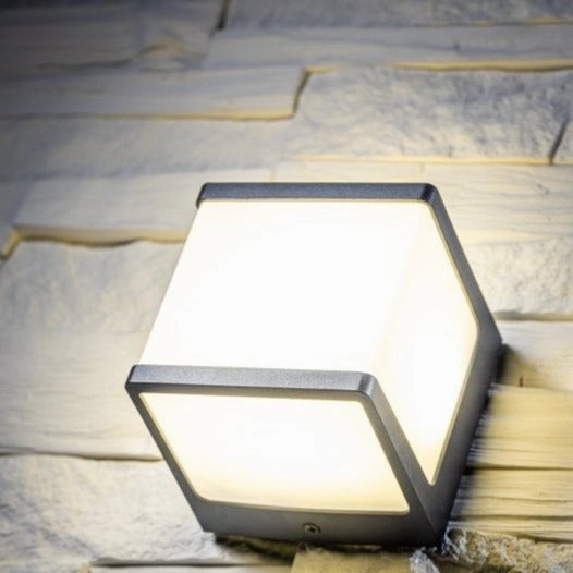 CGC AYRA Black Sqaure LED Outdoor Cube Wall Light 4000k IP54 10W 1000lm