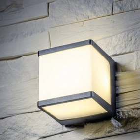 CGC AYRA Black Sqaure LED Outdoor Cube Wall Light 4000k IP54 10W 1000lmWeatherproof outdoor lighting