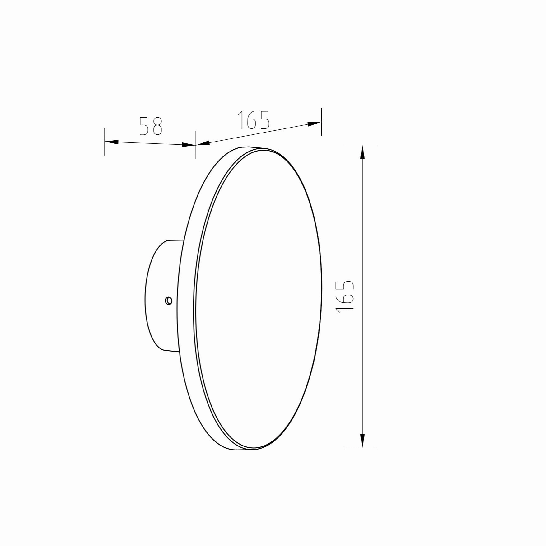 CGC BAILEY Black Round LED Outdoor Indoor Wall Light IP65 Back Lit Halo Polycarbonate Coastal