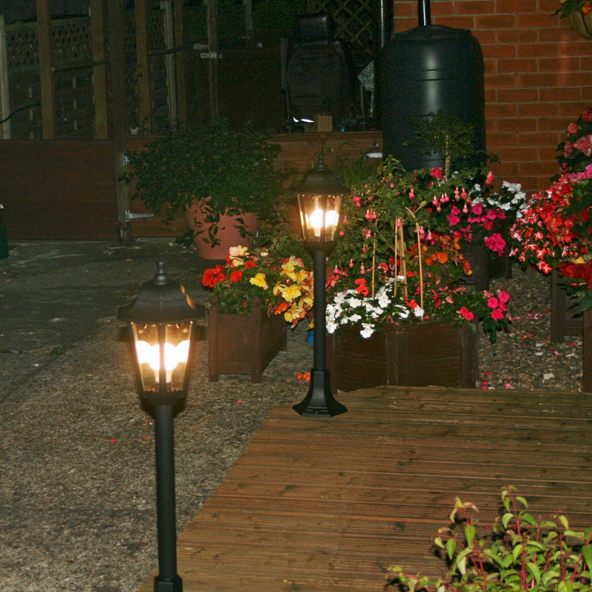 CGC BEATRICE 3 in 1 Black Vintage Lantern Post Pedestal Light