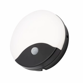CGC BECCA Round With Motion Sensor Monochrome LED Wall LightOutdoor wall sconces with motion sensor