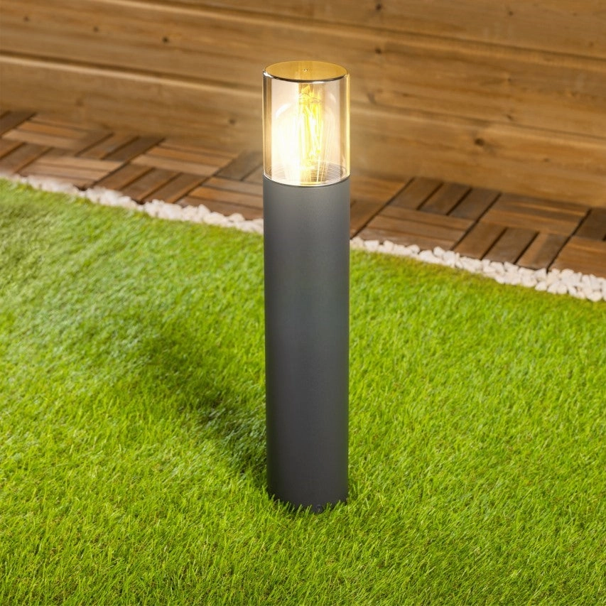 CGC BLUEBELL Dark Grey Medium Post Light with Smoky Diffuser