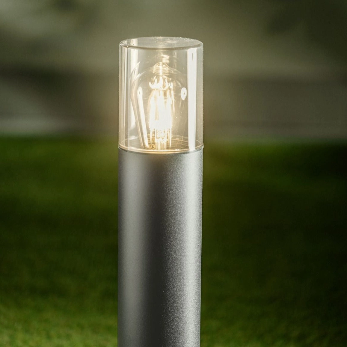CGC BLUEBELL Dark Grey Medium Post Light with Smoky Diffuser