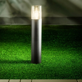 CGC BLUEBELL Dark Grey Medium Post Light with Smoky DiffuserWeatherproof outdoor lighting