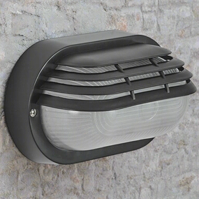 CGC BONNIE  Black Oval Eyelid Outdoor Wall LightOutdoor wall sconces with motion sensor
