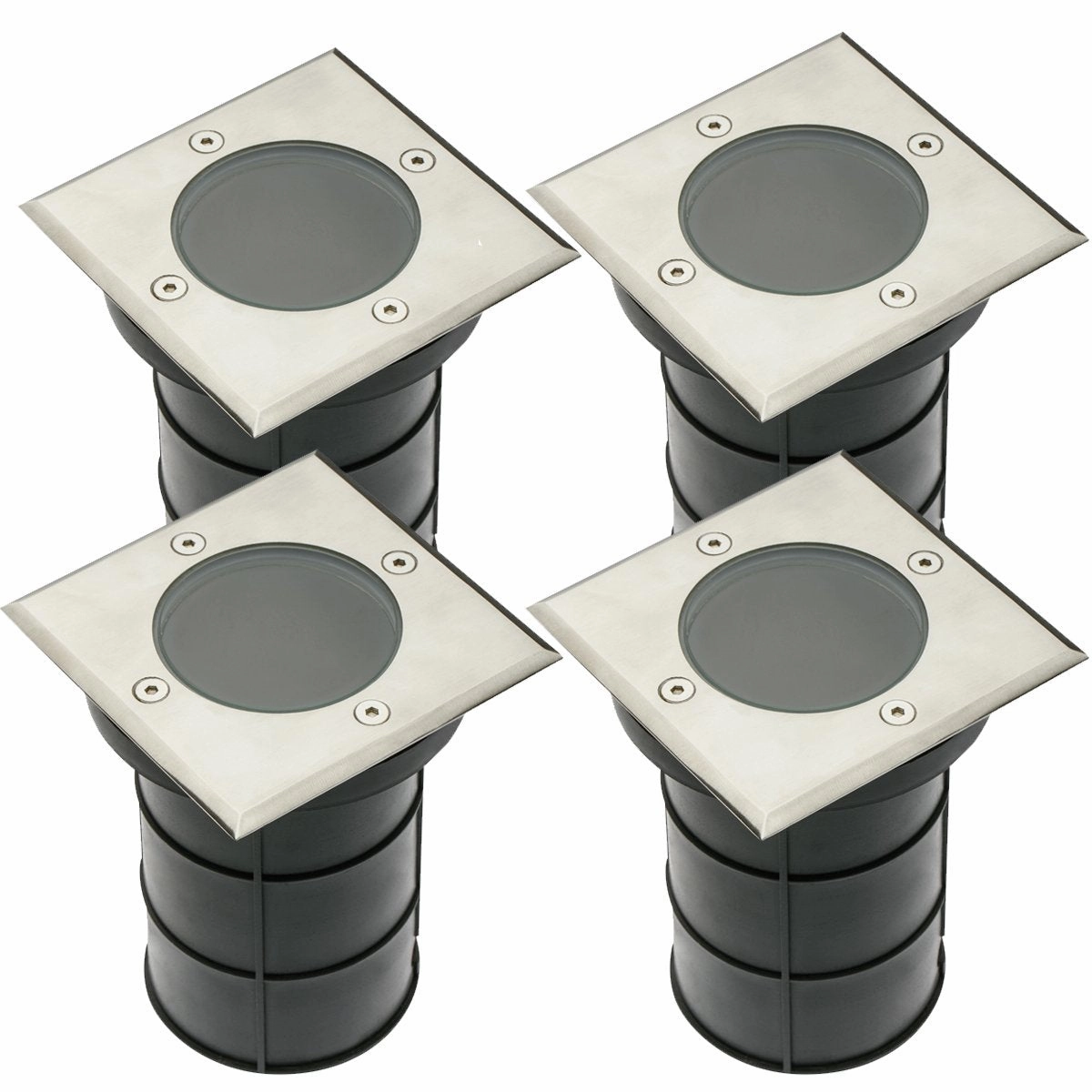 CGC BRIDGET 4 Square Large Stainless Steel Inground Or Decking LightsWeatherproof outdoor lighting