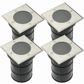 CGC BRIDGET 4 Square Large Stainless Steel Inground Or Decking LightsWeatherproof outdoor lighting