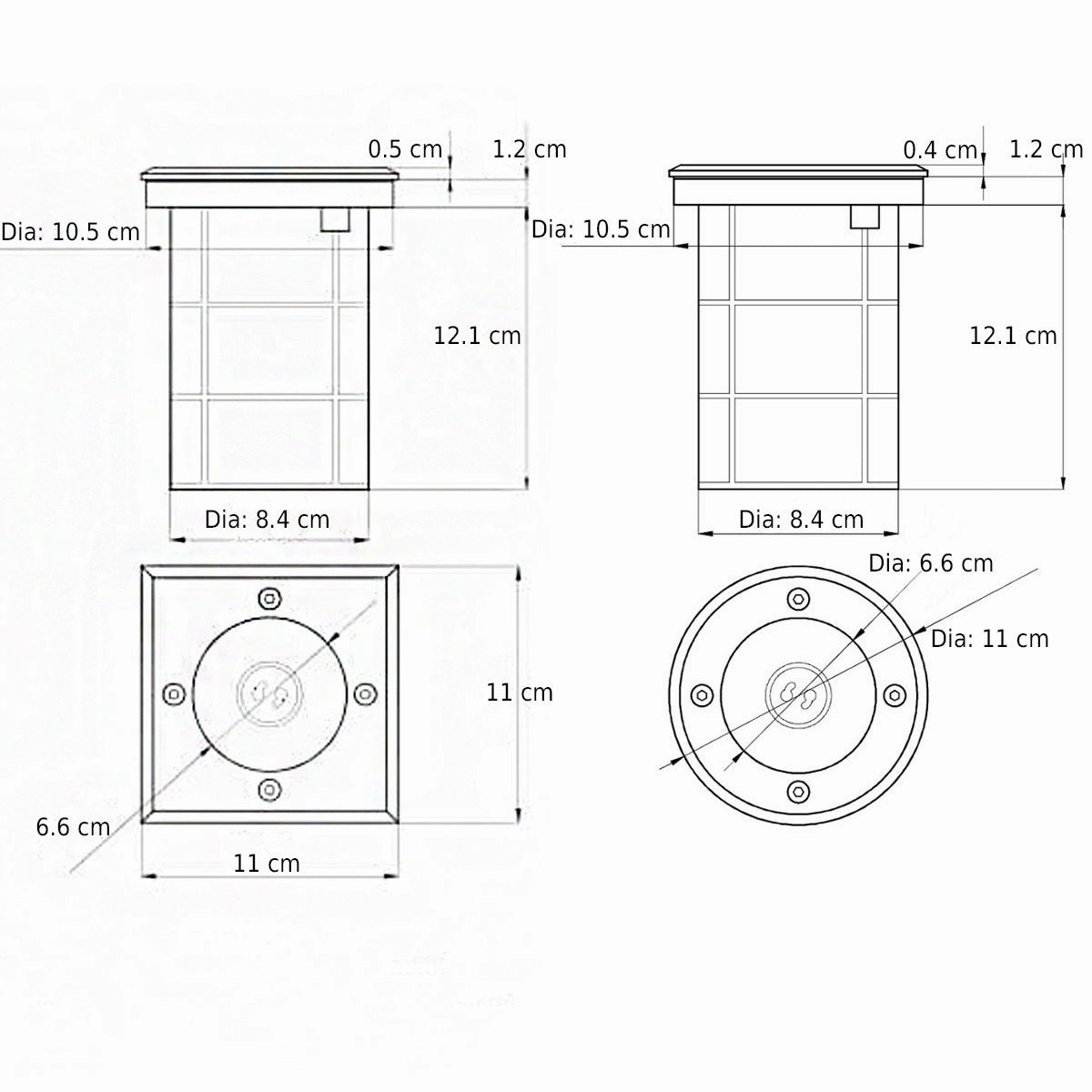 CGC BRIDGET 4 Square Large Stainless Steel Inground Or Decking Lights