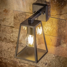 CGC CALLIE Black Outdoor Wall Light Triangle Clear DiffuserOutdoor wall sconces with motion sensor