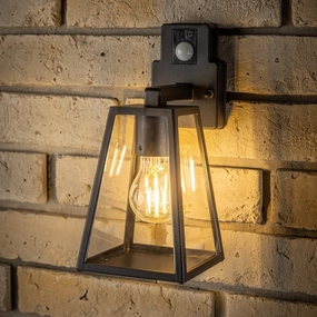 CGC CALLIE Black Outdoor Wall Light with PIR Motion SensorWeatherproof outdoor lighting