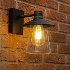 CGC CHESTER Antique Bronze Outdoor Wall Lantern with Bell Shape Clear Glass Diffuser E27 IP54Weatherproof outdoor lighting