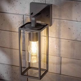 CGC CHLOE Down Black E27 Outdoor Wall Light Lantern Clear Diffuser IP54 DownOutdoor wall sconces with motion sensor
